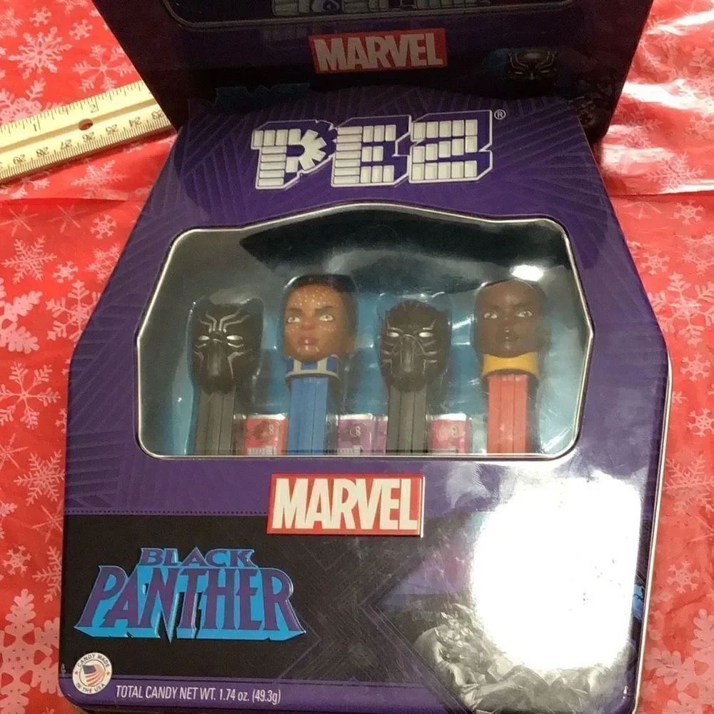Pair of PEZ Marvel Black Panther dispenser sets